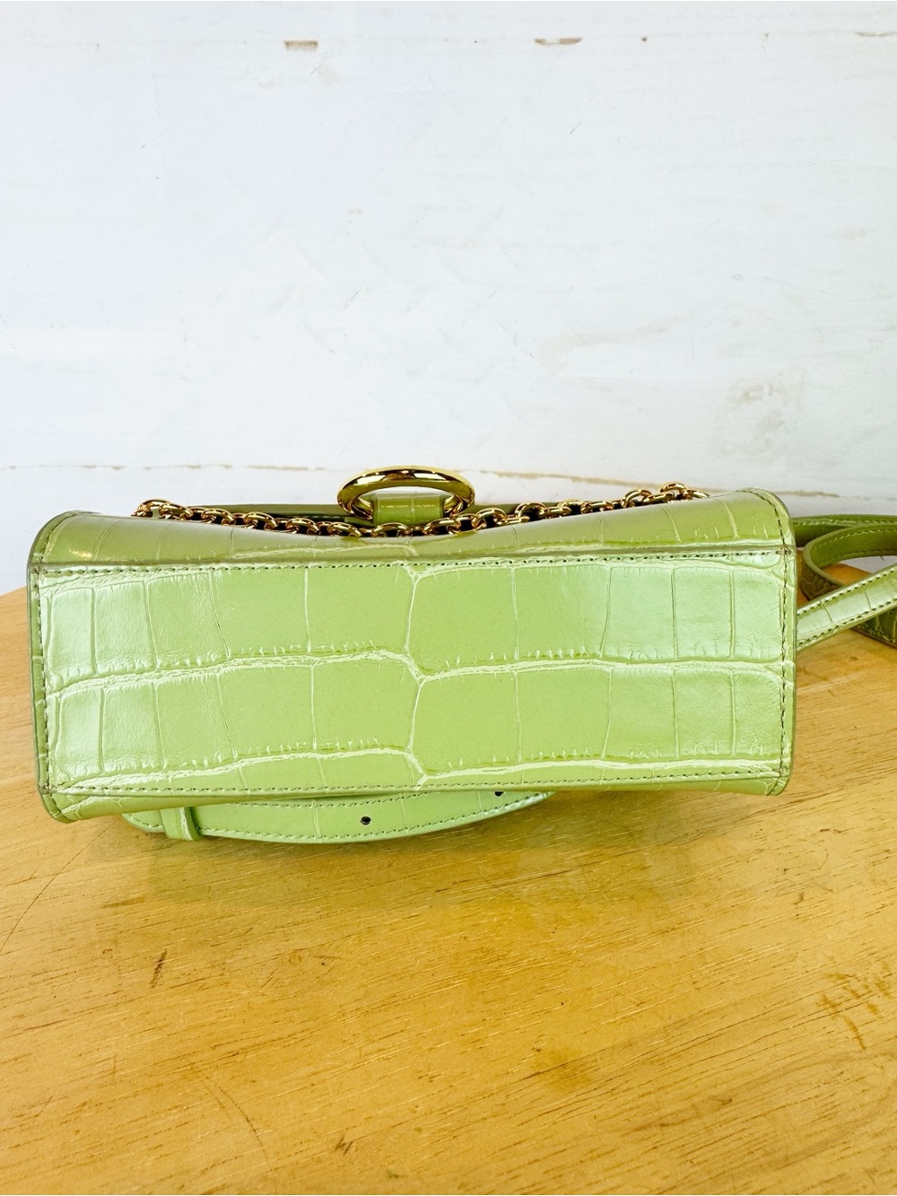 JW Pei | Green Croc Top Handle Crossbody Mini Bag - Picture 10 of 12